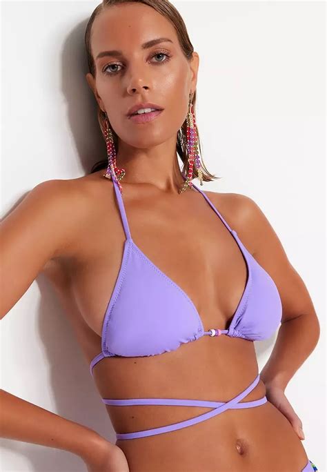 Buy Trendyol Triangle Tie Detail Bikini Top Online Zalora