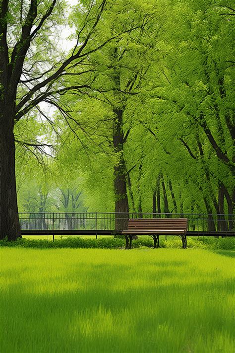 Fondo Dos Bancos En Un Campo Verde Del Parque De Pantalla Imagen Para