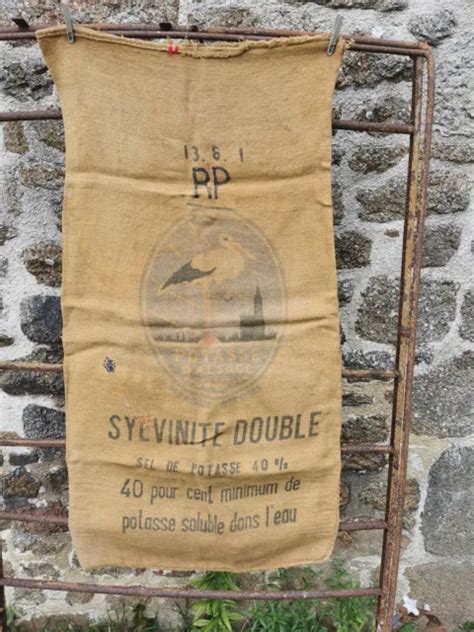 ANCIEN SAC EN Toile De Jute Potasse Alsace 13 6 1 Rp Sylvinite Double