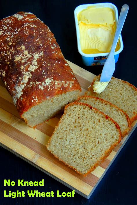 Priyas Versatile Recipes No Knead Light Wheat Loafvegan No Knead