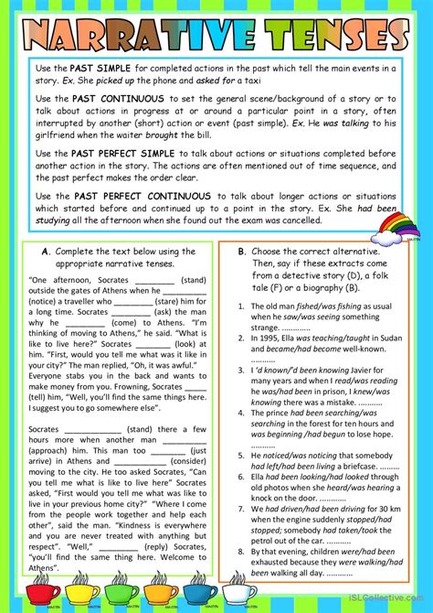 Narrative Tenses Warmer Filler English Esl Worksheets Pdf And Doc