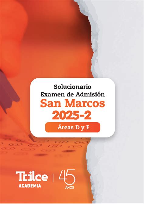 Solucionario Examen de Admisión 2025-II San Marcos - Studocu
