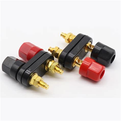 Conector Para Terminais De Casal Tamanhos De Plugue Banana Vermelho