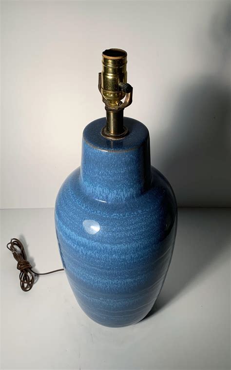 Vintage Blue Ceramic Table Lamp by Lee Rosen for Design Technics For
