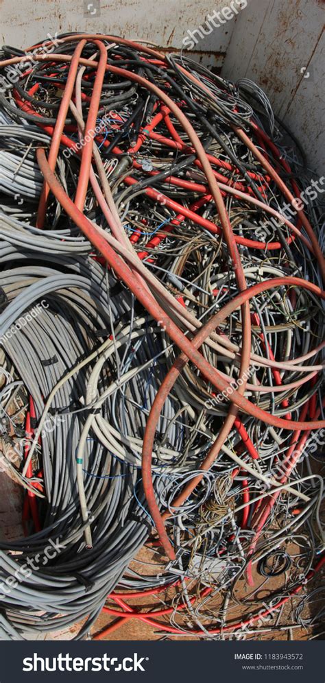 electrical cables wires container stock photo