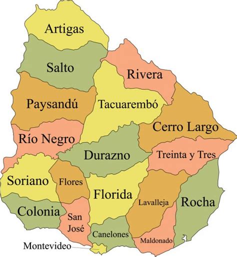 Mapa de Uruguay con Nombres, Departamentos y Capitales 【Para Descargar ...