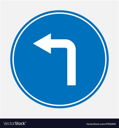 Turn left sign Royalty Free Vector Image - VectorStock