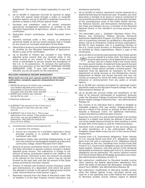 Maryland Military Overseas Income Worksheet Fill Out Sign Online And