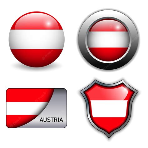 Premium Vector Austria Flag Icons Theme