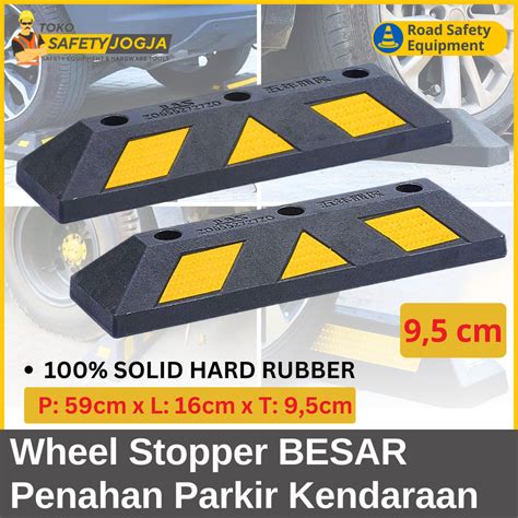Jual Wheel Stopper BESAR Tinggi 9,5 cm Penahan Ganjal Ban Mobil Truk ...