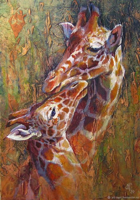 Жирафы | Giraffe painting, Giraffe art, Animal paintings