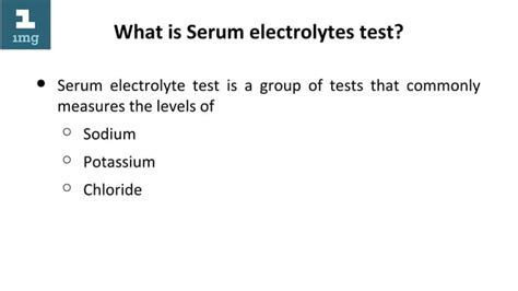 Serum Electrolytes Test Ppt