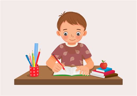 Child Doing Homework Clipart