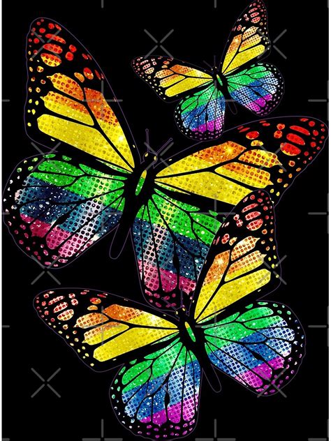 Lámina artística Mariposas Monarca y Bandera del Arco Iris del Orgullo Gay Conciencia LGBT