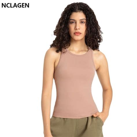 Nclagen Yoga Tank Top Womens High Elastic Sports Fitness Vest Gym Push