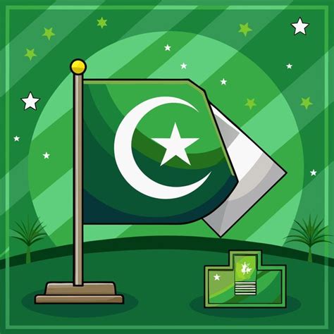 Pakistan National Flag Background With Fabric Texture Flag Of The