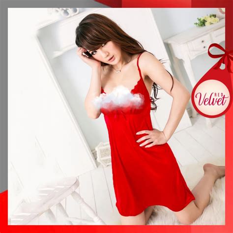 Jual RV Lingerie Dress Sexy V Neck Model Renda Daster Piyama Lingeria Baju Tidur Gaun Malam