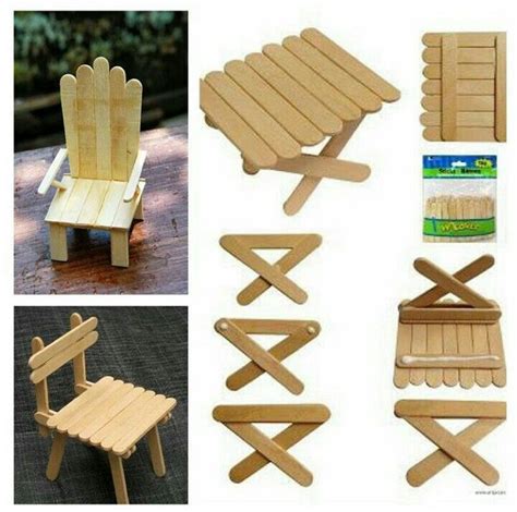 Игрушечная мебель из палочек от мороженого | Diy barbie furniture ...