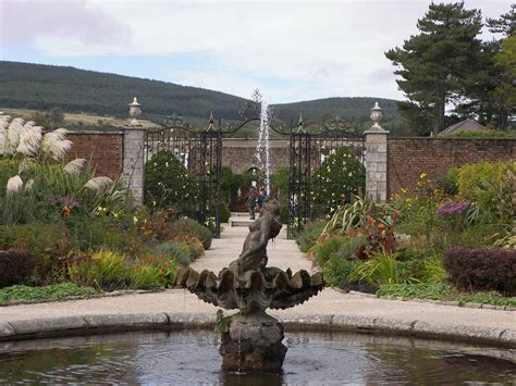 Fountain in the Walled garden of Powerscourt Estate in Enniskerry, County Wicklow, Ireland ...