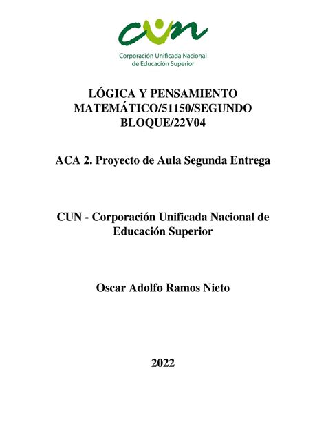 ACA 2 Lógica y Pensamiento matemático LÓGICA Y PENSAMIENTO MATEMÁTICO