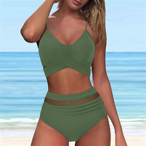 Dihao High Waisted Bikini Set For Women Clearance Plus Size Women S Printing Teo Piece Bikini