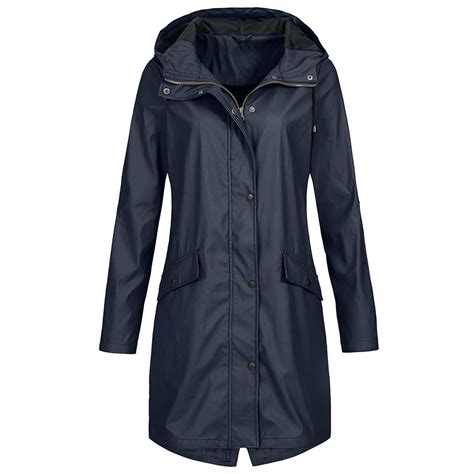 gakvbuo Rain Jackets For Women Waterproof Long Sleeve Lightweight Plus