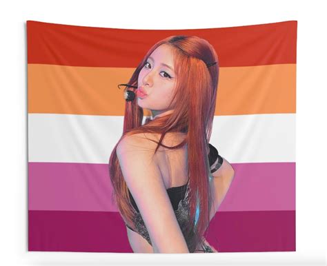 Le Sserafim Yunjin Lesbian Flag Tapestry Kpop Room Merch Gift For FEARNOT Kpop Fan Kpop Merch