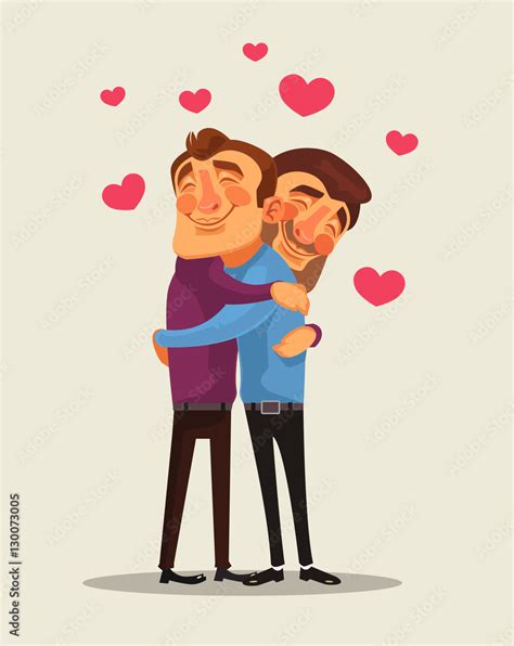 Gay Couple Characters Vector Flat Cartoon Illustration Stock Vector Adobe Stock
