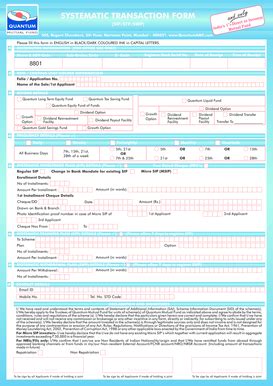 Fillable Online Systematic Transaction Form Naina Investments Fax