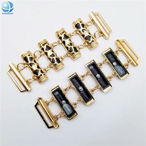 Latest Styles Metal Chain Bikini Connectors Leopard Print Gold Buckle For Lady Beach Wear