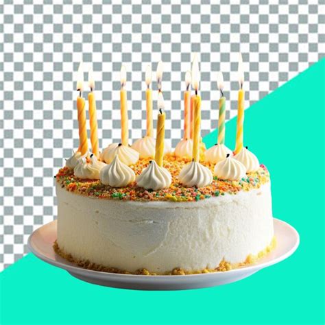 Premium Psd Closeup Of Birthday Cake With Decorative