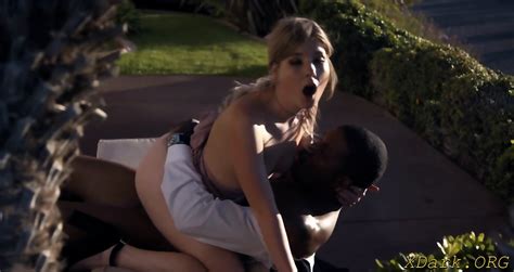 Savory Blonde Beauty Bouncing On Pole Black Beauty