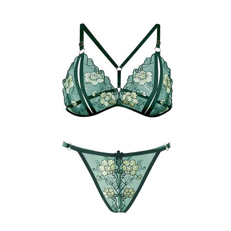 Jual Sexy Lingerie Bra Set Wanita Renda Floral Transparan Hot B Shopee Indonesia