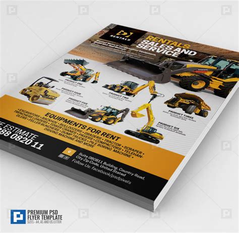 Construction Equipment Rentals Flyer Psdpixel