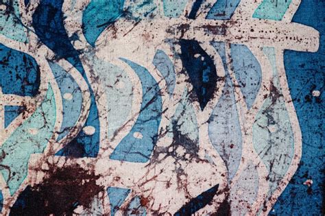 Waves And Arrows Hot Batik Background Texture Handmade On Silk