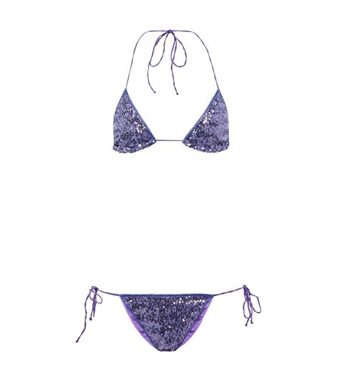 Oseree Sequin Embellished Triangle Bikini Oseree