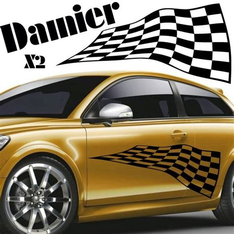 Sticker Tuning Voiture Damier Pas Cher France Stickers