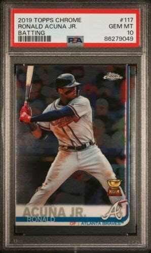 Ronald Acuna Jr Topps Chrome Batting Psa Gem Mint Rc Gold