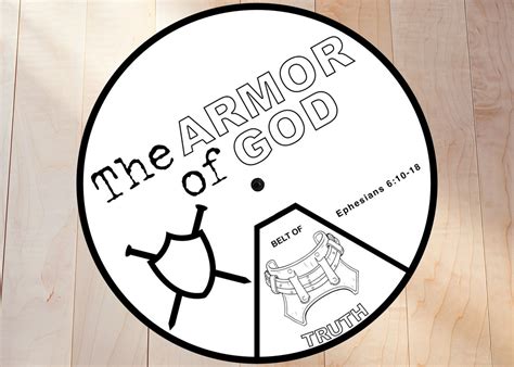 Armor Of God Coloring Wheel Printable Bible Activity Etsy Canada