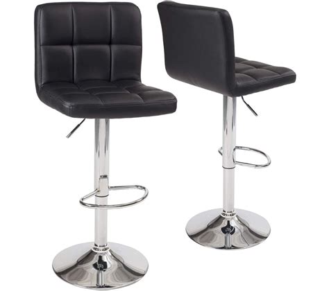 Lot de 2 Tabourets Bar Matelassés simili cuir SIVAN noir Tabouret BUT