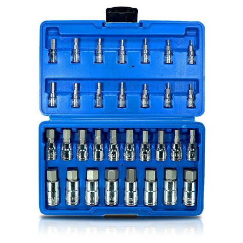 32pc Master Hex Bit Set Sae And Metric Socket Set Standard Allen 14 38