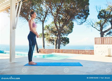 Yoga Is A Way Of Life A Young Female Athlete Practising Yoga At Home