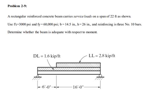 Solved A Rectangular Reinforced Concrete Beam Carries Chegg