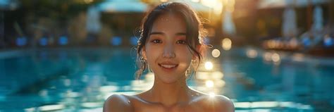 Premium Photo Asian Woman In Bikini Relaxing At Hotel Swimming Pool