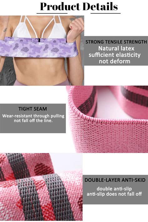 Custom Print Logo Booty Exercise Fabric Hip Bands Gym Fitness Yoga