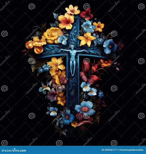 Christian Cross With Flowers Easter Cross Cross With Flowers Jesus In