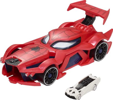 Hot Wheels Marvel Spider-Man Web-Car Launcher with Movement-Activated ...