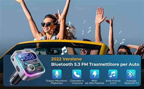 Joyroom Trasmettitore Bluetooth Per Auto Musica Aux Bassi