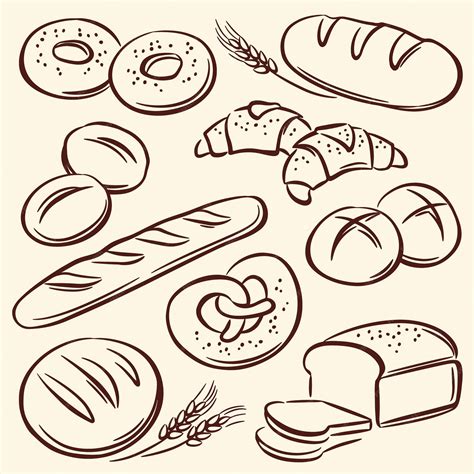 Premium Vector | Bread pencil drawing illustration digital art abstract ...