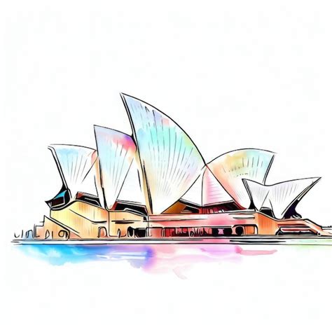 Premium Ai Image Timeless Grace Watercolor Illustration Of Sydney